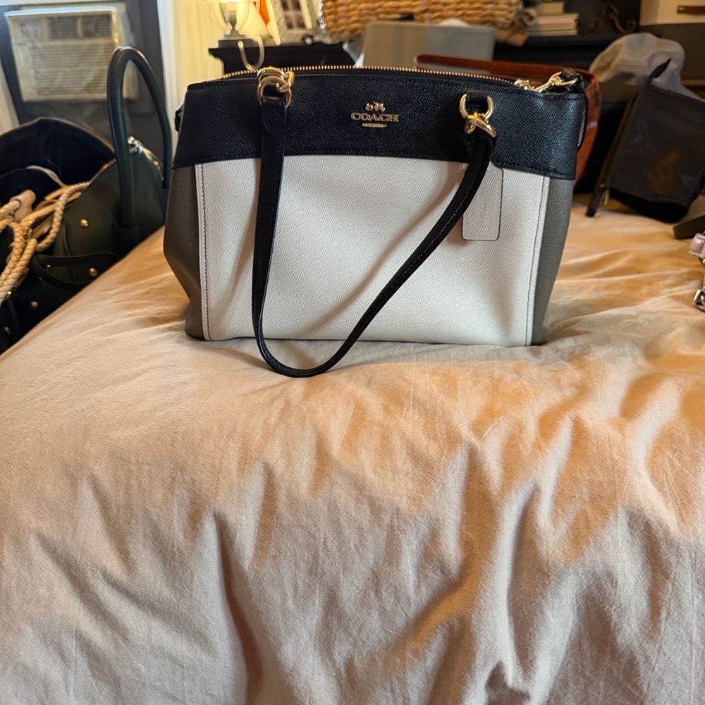 Coach Two-Tone Black and White Satchel